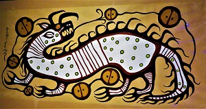 Mishepishu by Norval Morrisseau (1974), Grand Rapids Public Museum, Photo by cjverb (2018)
