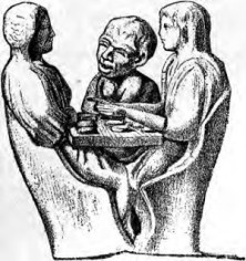 Sketch of Ancient Gamers Playing Petteia, by Wilhelm Richter (1887)