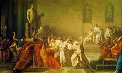 Death of Julius Caesar, by V. Camuccini (1798), Museo Nazionale di Capodimonte, WikiMedia Commons
