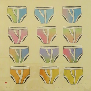 Brief Case (2005) by Annie Pootoogook, Dennos Museum Center, Photo by cjverb (2018)