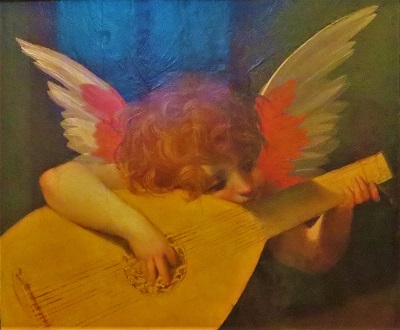 Musical Angel (1521) by Rosso Fiorentino, Uffizi, Photo by cjverb (2019)